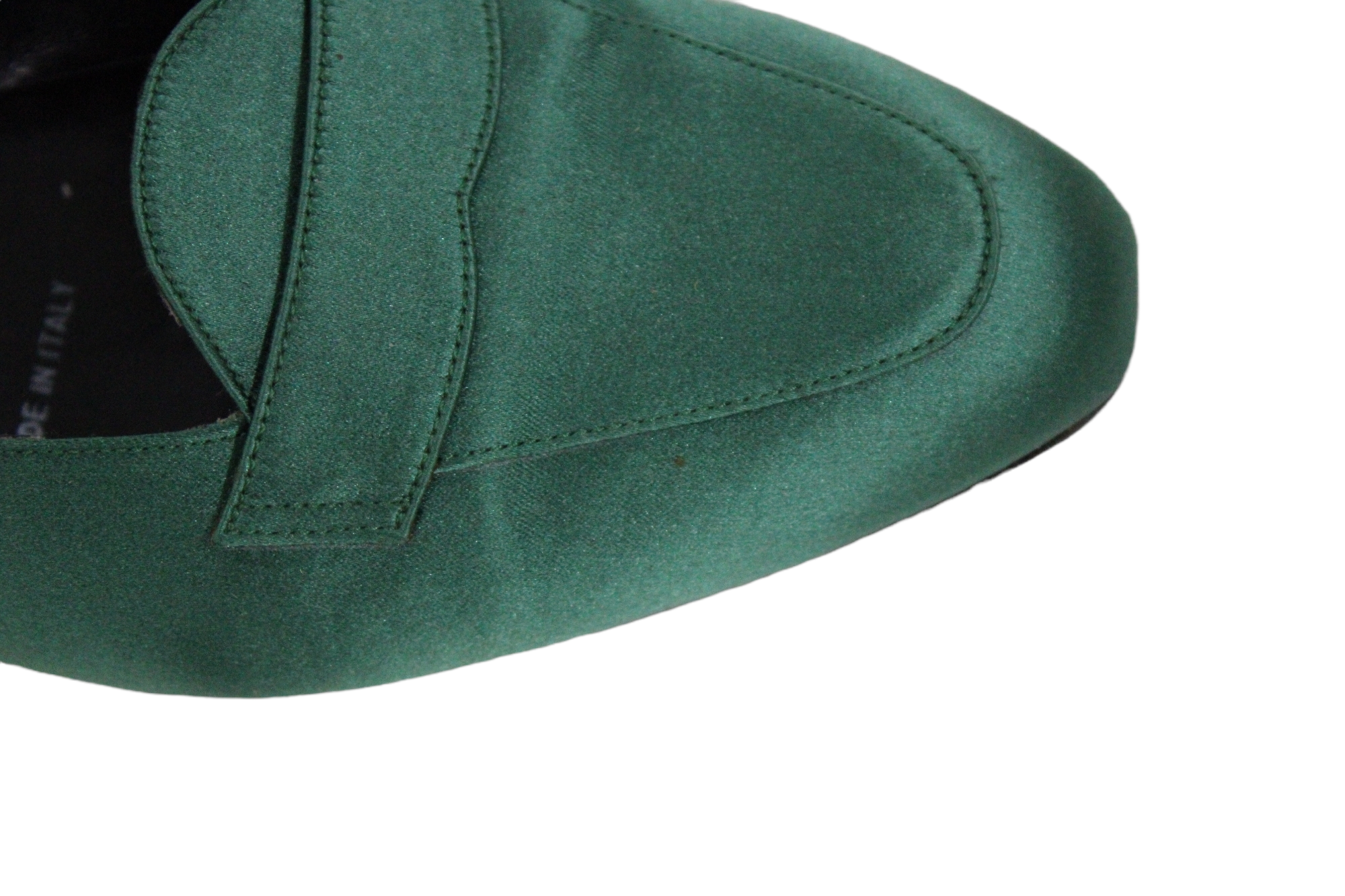 Prada Milano Silk Green Loafer Flats | Size 37 1/2 (6.5)