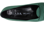 Prada Milano Silk Green Loafer Flats | Size 37 1/2 (6.5)