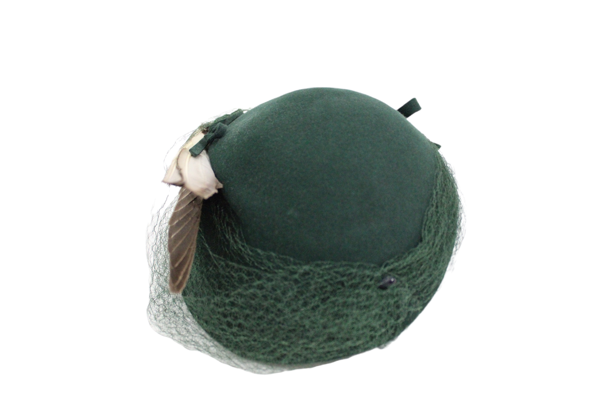 Beltone Hats New York Green Feather Antique Hat