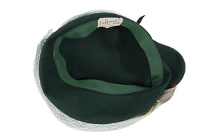 Beltone Hats New York Green Feather Antique Hat