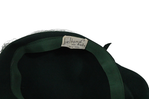 Beltone Hats New York Green Feather Antique Hat
