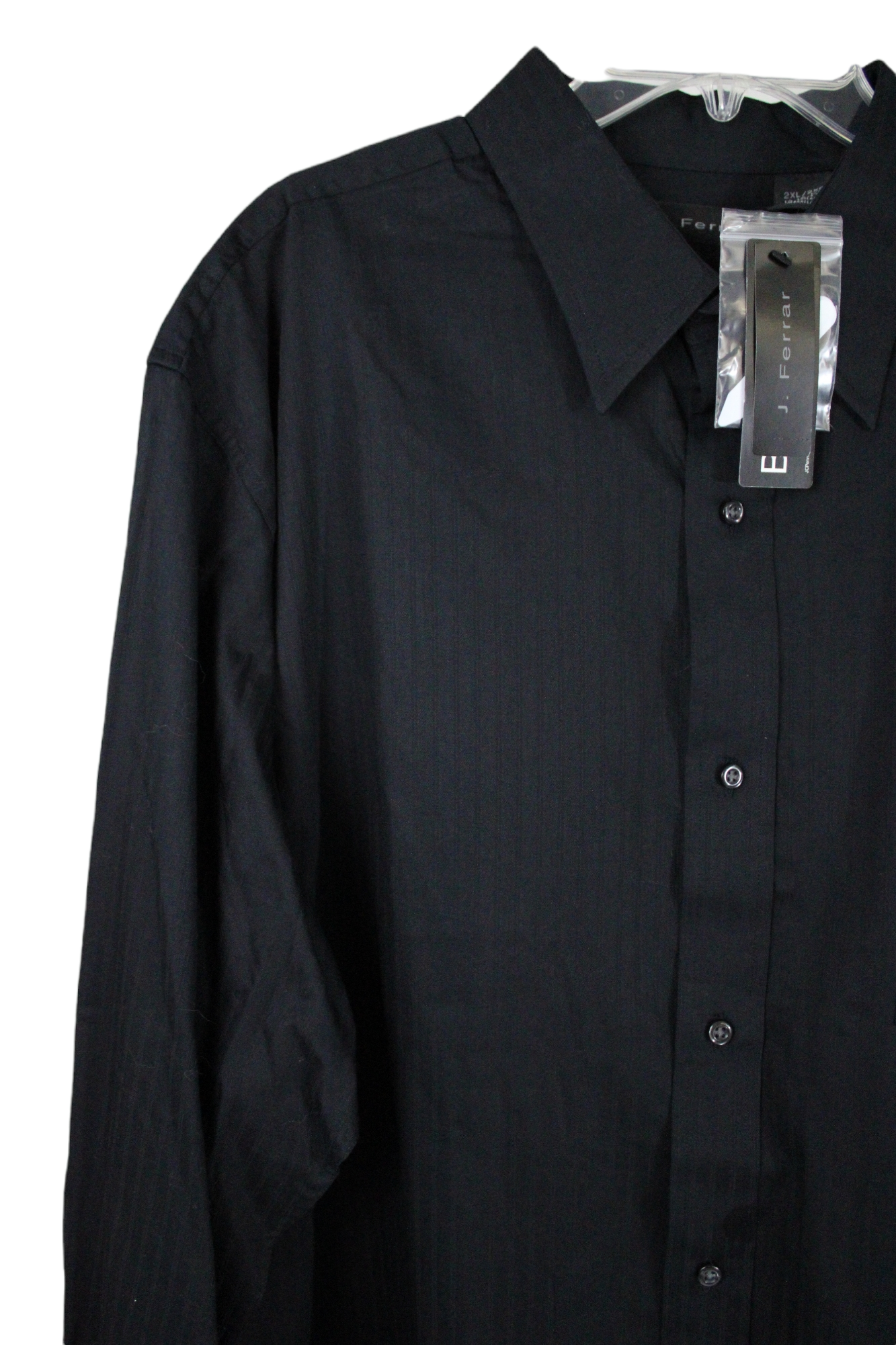 NEW J. Ferrar Black Striped Dress Shirt | 2XL 18-18 1/2
