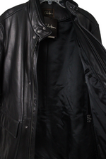 NEW Cole Haan Genuine Smooth Leather Black Coat | M