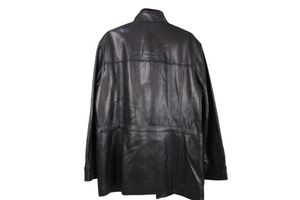 NEW Cole Haan Genuine Smooth Leather Black Coat | M
