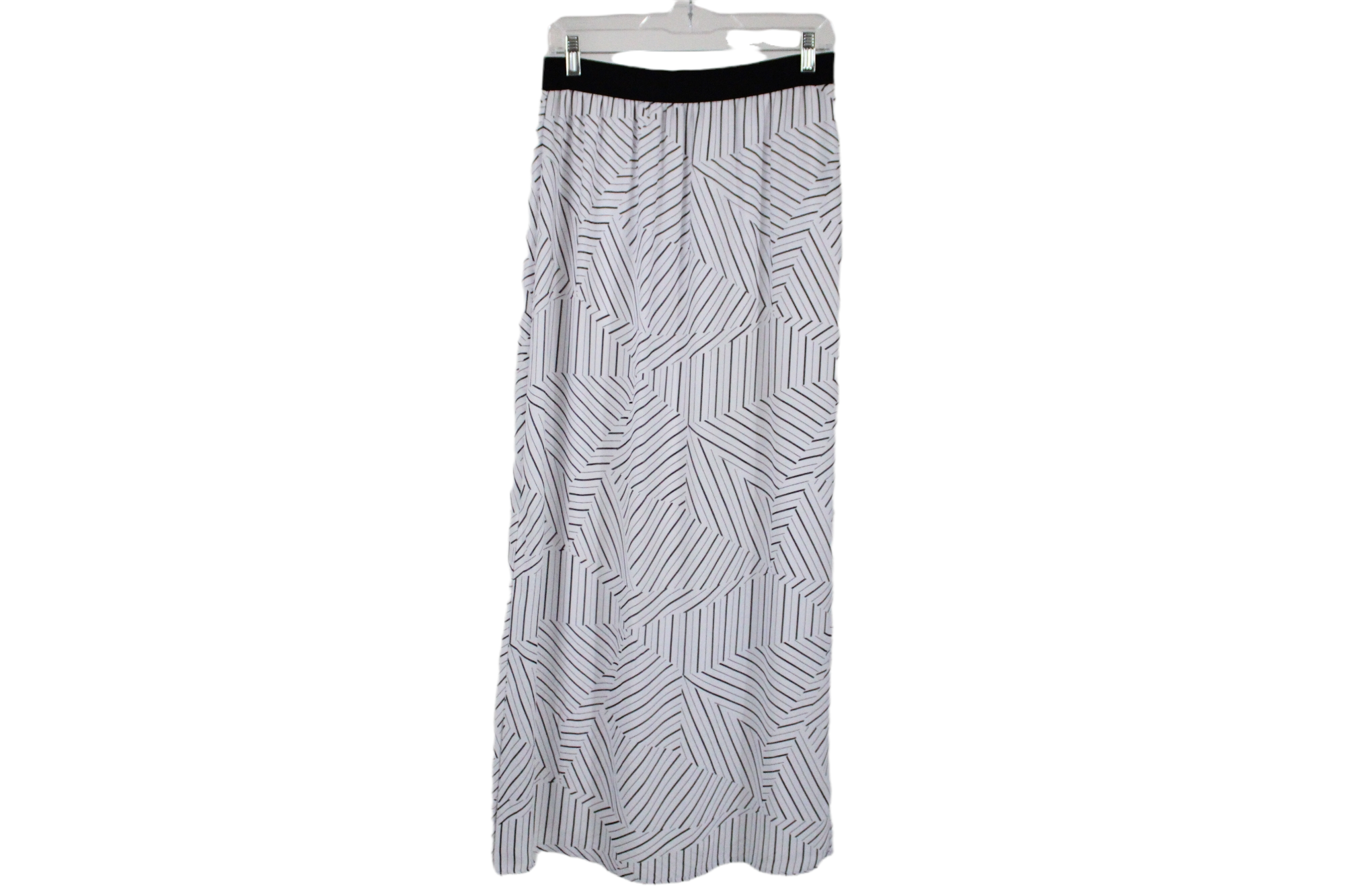 Worthington White Black Chiffon Maxi Skirt | M