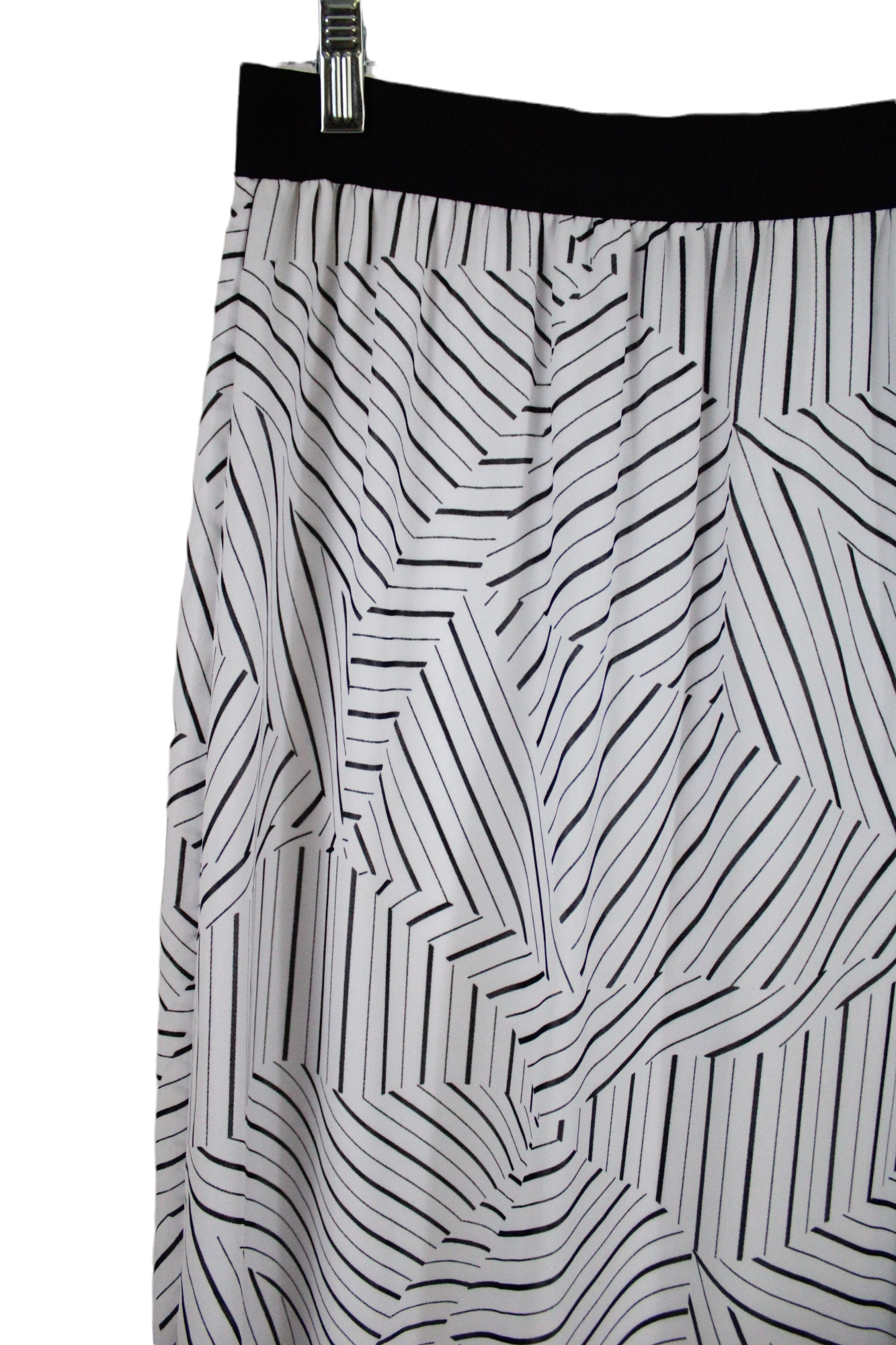 Worthington White Black Chiffon Maxi Skirt | M