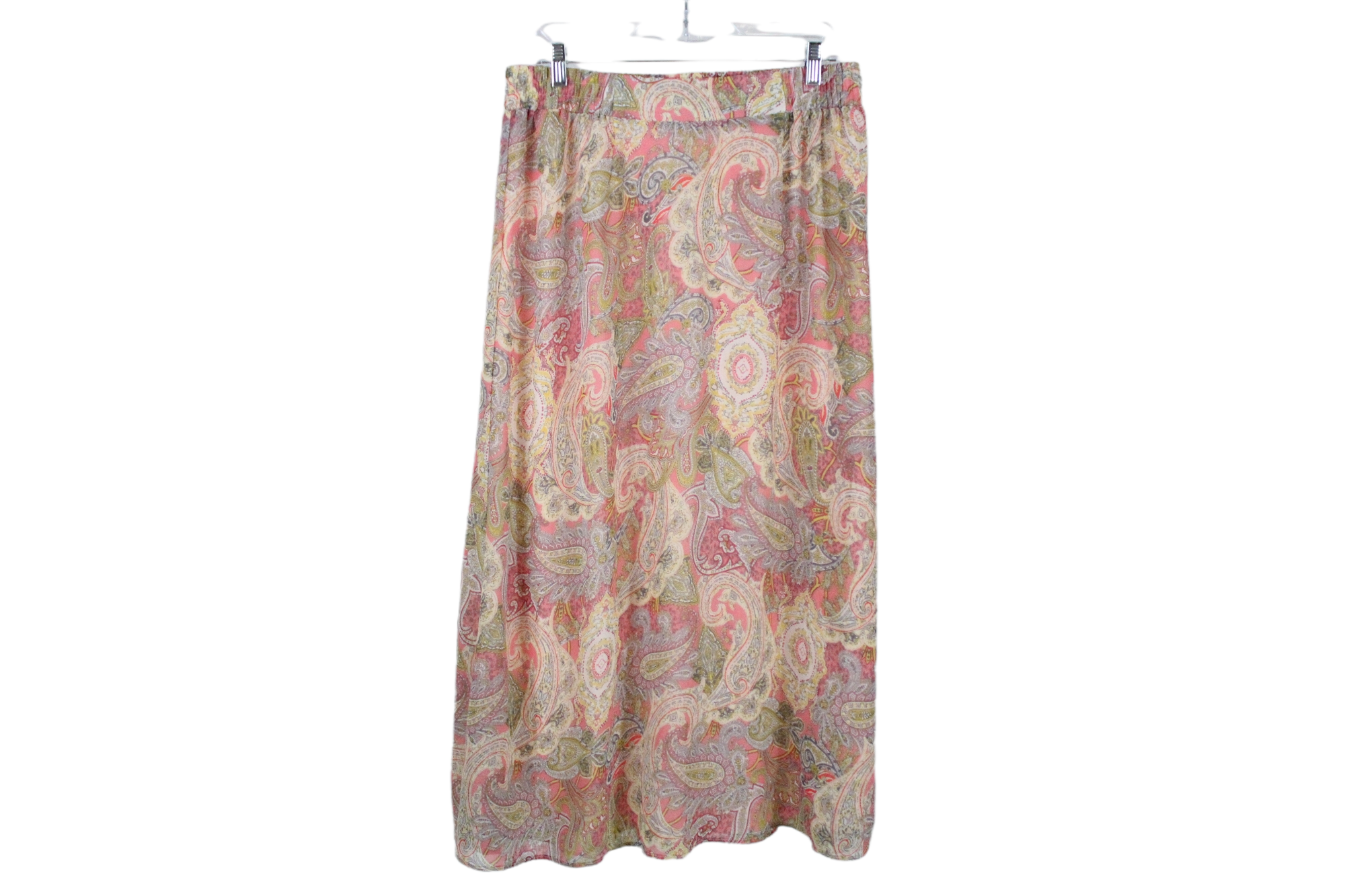 C 1946 Pink Paisley Chiffon Skirt | 14/16