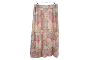 C 1946 Pink Paisley Chiffon Skirt | 14/16