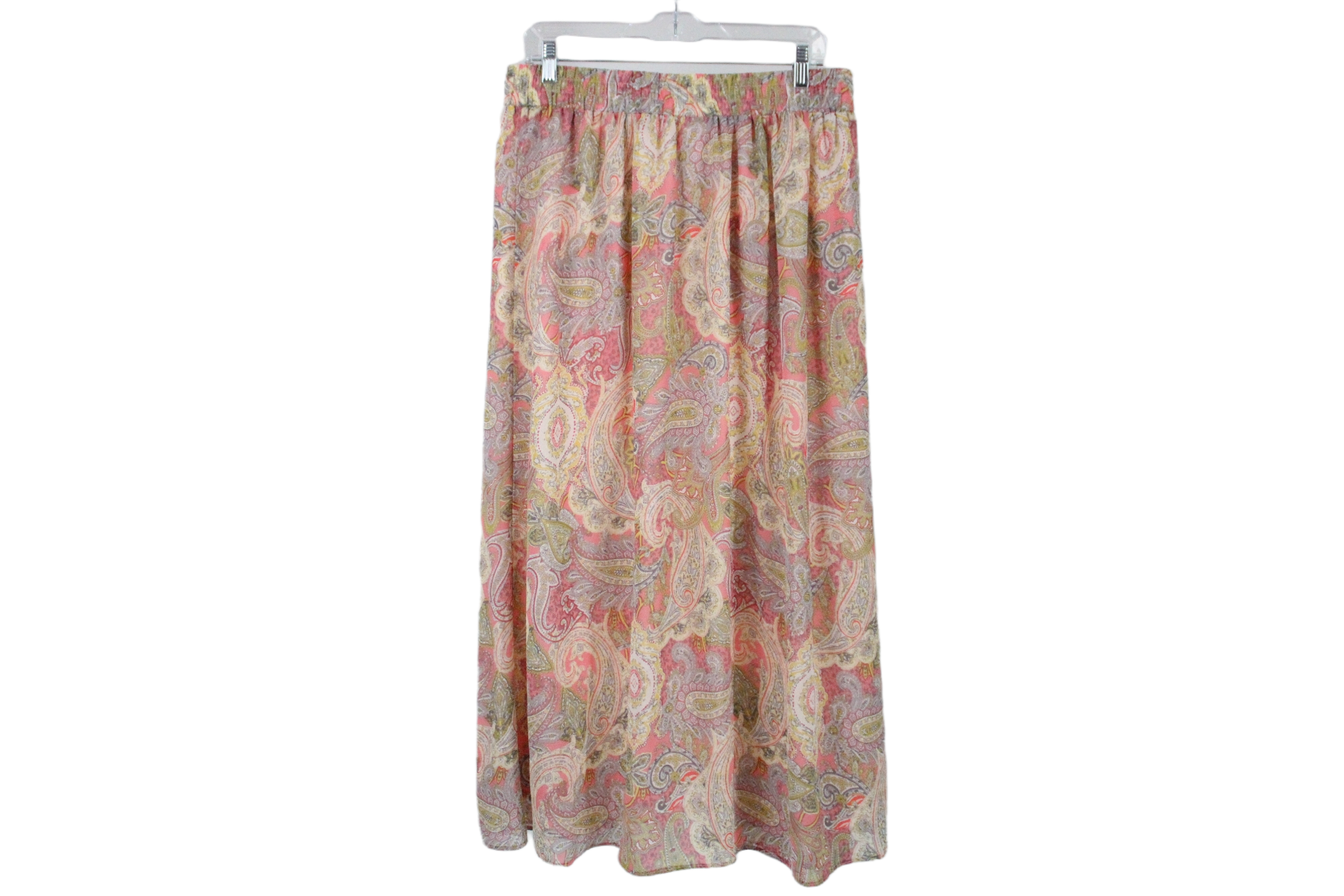 C 1946 Pink Paisley Chiffon Skirt | 14/16