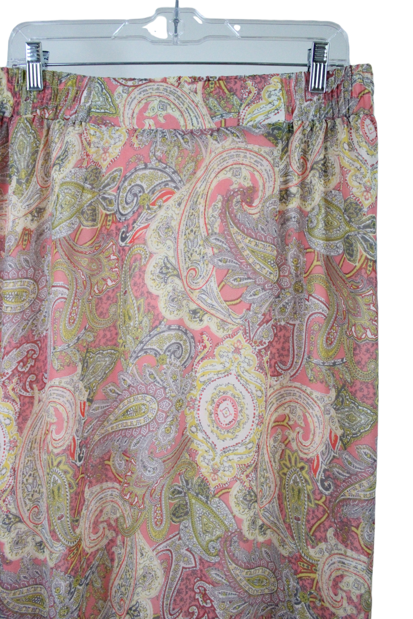 C 1946 Pink Paisley Chiffon Skirt | 14/16