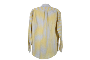 Lands' End Tailored Fit Yellow Striped Button Down | 16 1/2 - 34