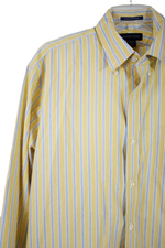 Lands' End Tailored Fit Yellow Striped Button Down | 16 1/2 - 34