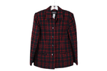 Sag Harbor Black Red Plaid Sparkle Jacket | 6 Petite