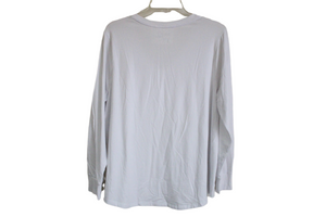 Terra & Sky White V-Neck Long Sleeved Shirt | 1X