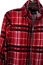 Onque Casual Red Plaid Zip Up Jacket | L