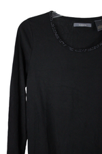 Liz Claiborne Black Beaded Long Sleeved Shirt | M