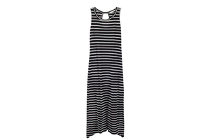 Acemi Black White Striped Maxi Dress | S