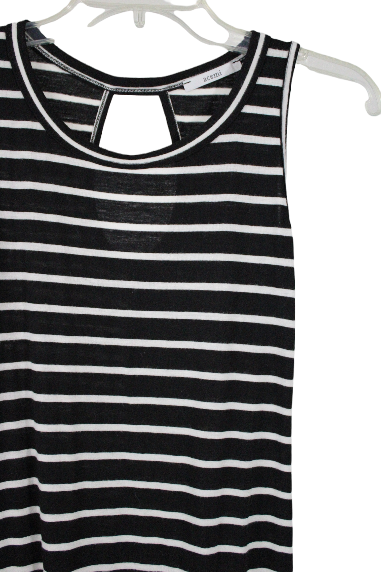 Acemi Black White Striped Maxi Dress | S