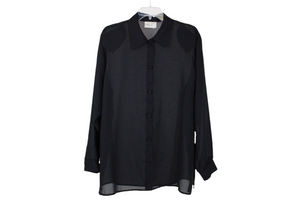Kathi Lee Woman Black Sheer Blouse | 16W