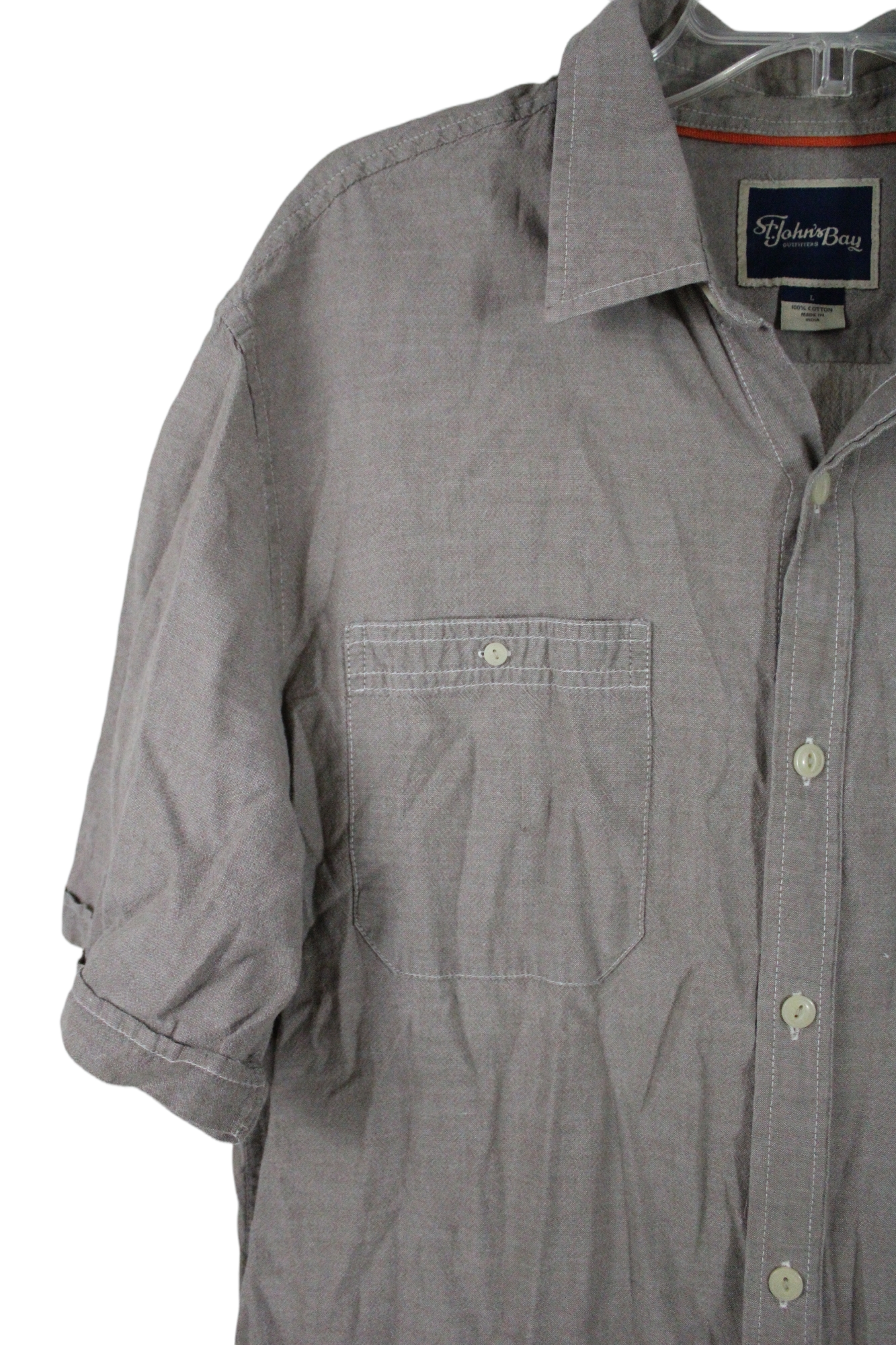 St. John's Bay Tan Button Down Shirt | L