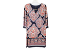 Enfocus Petite Navy Blue Orange Dress | 6 Petite