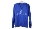 Blue V-Neck Hoodie | M