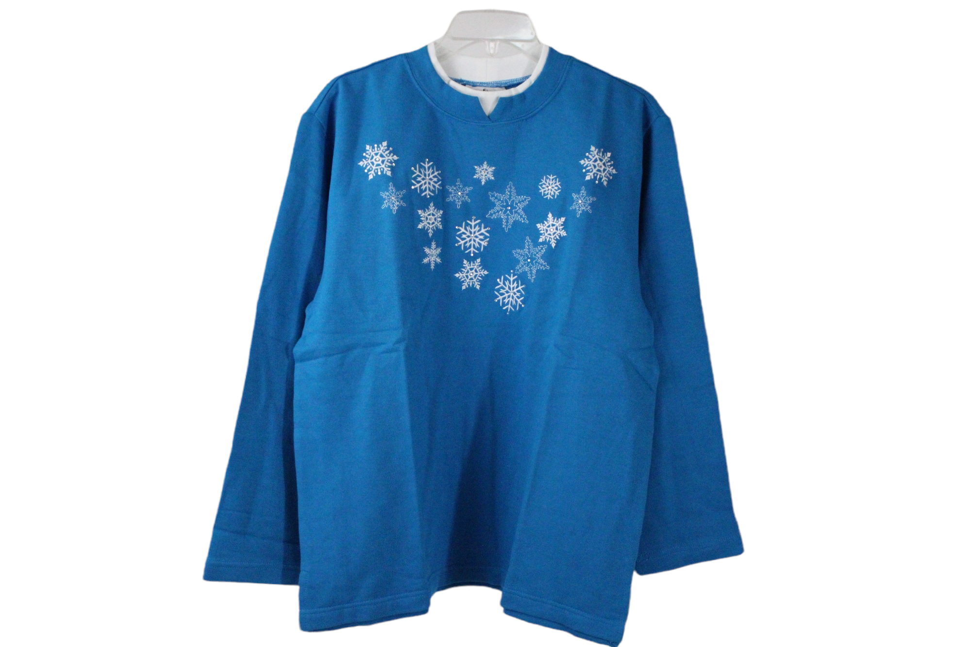 Metropolitan Blue Snowflake Embroidered Sweatshirt | M