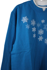 Metropolitan Blue Snowflake Embroidered Sweatshirt | M