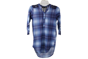 Almost Famous Blue Plaid Shirt | S