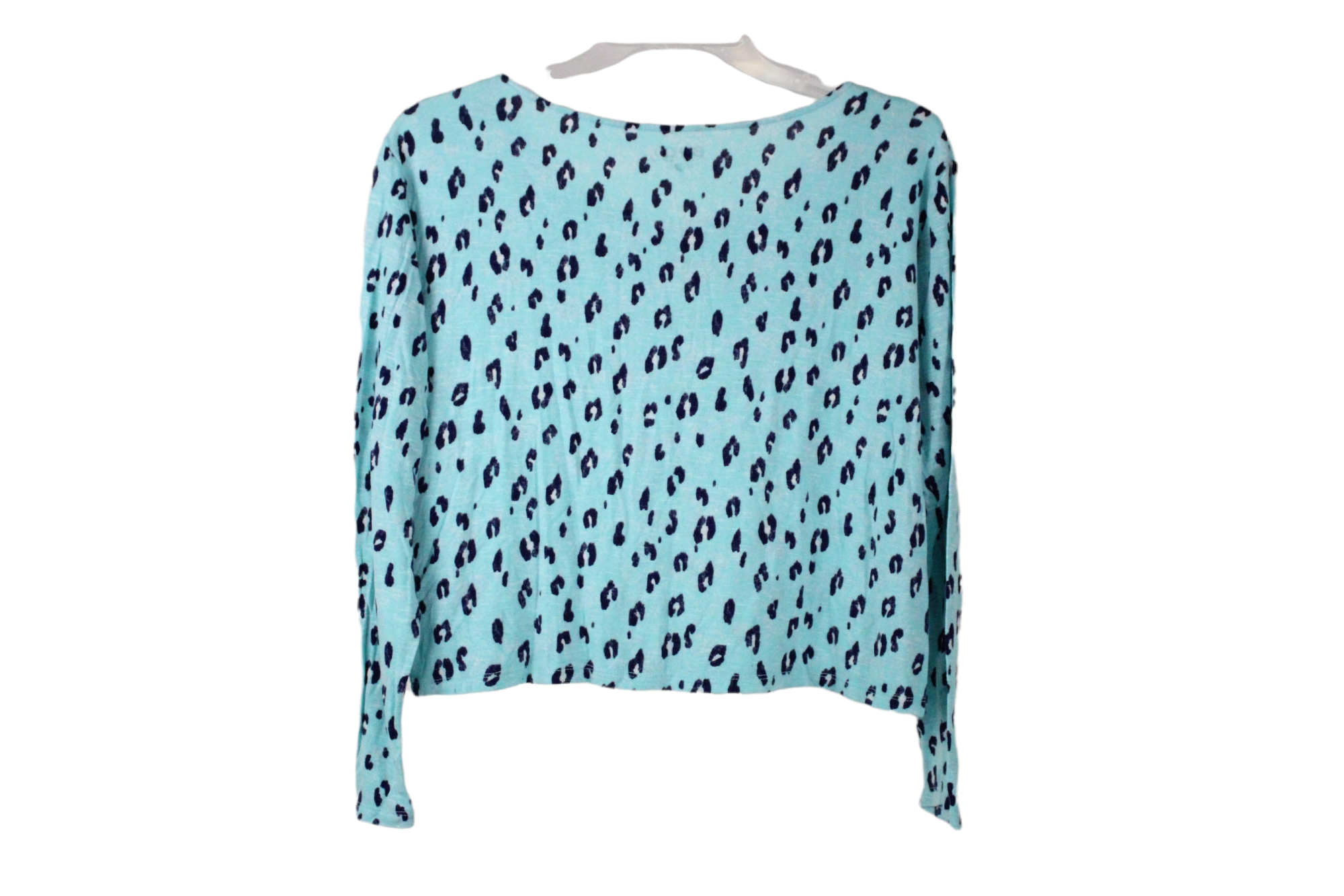 Bongo Cheetah Print Blue Cropped Shirt | L (14-16)