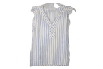 Old Navy White Blue Striped Blouse | XS