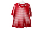 D&Co. Active Red White Striped Shirt | 1X