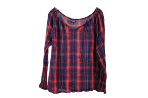 Architect Blue Red Plaid Top | 3X