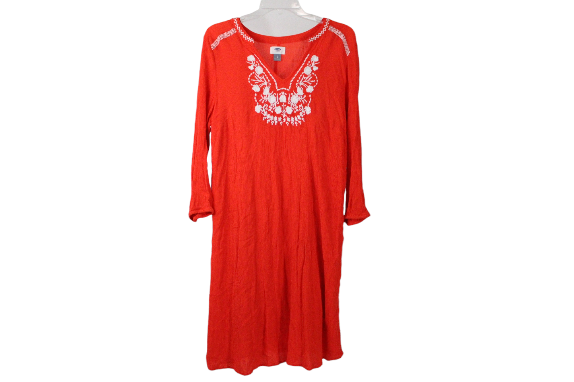 Old Navy Orange Embroidered Dress | L
