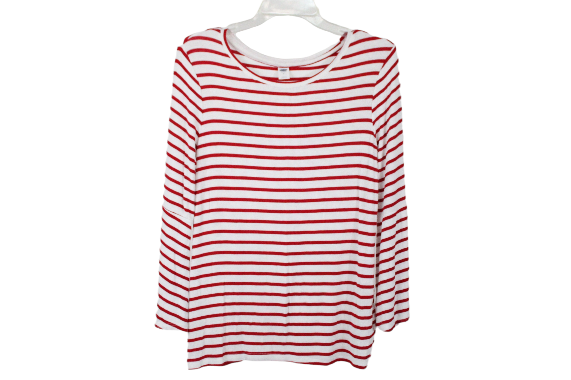 Old Navy Red White Striped Rib Top | M