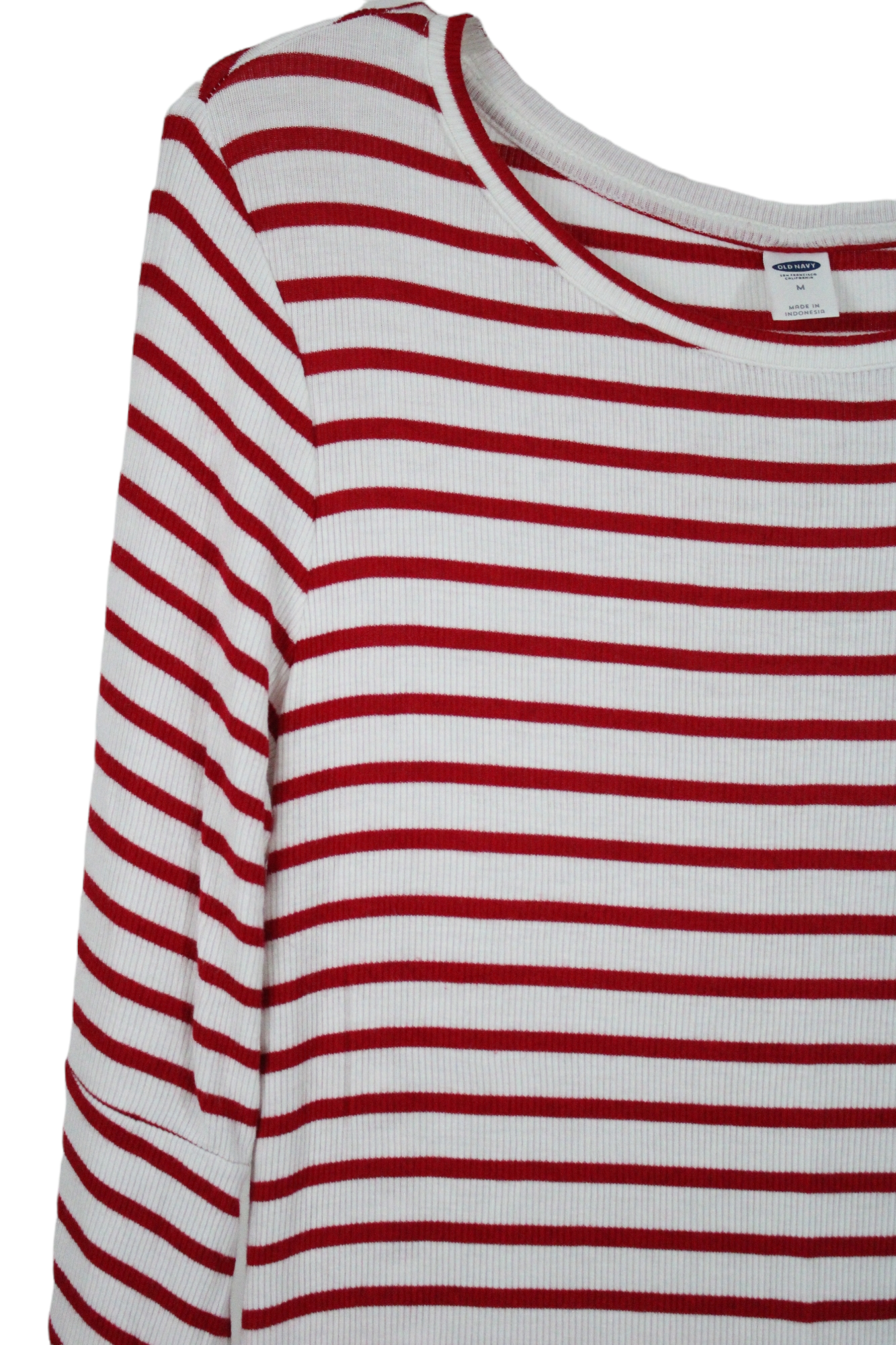 Old Navy Red White Striped Rib Top | M
