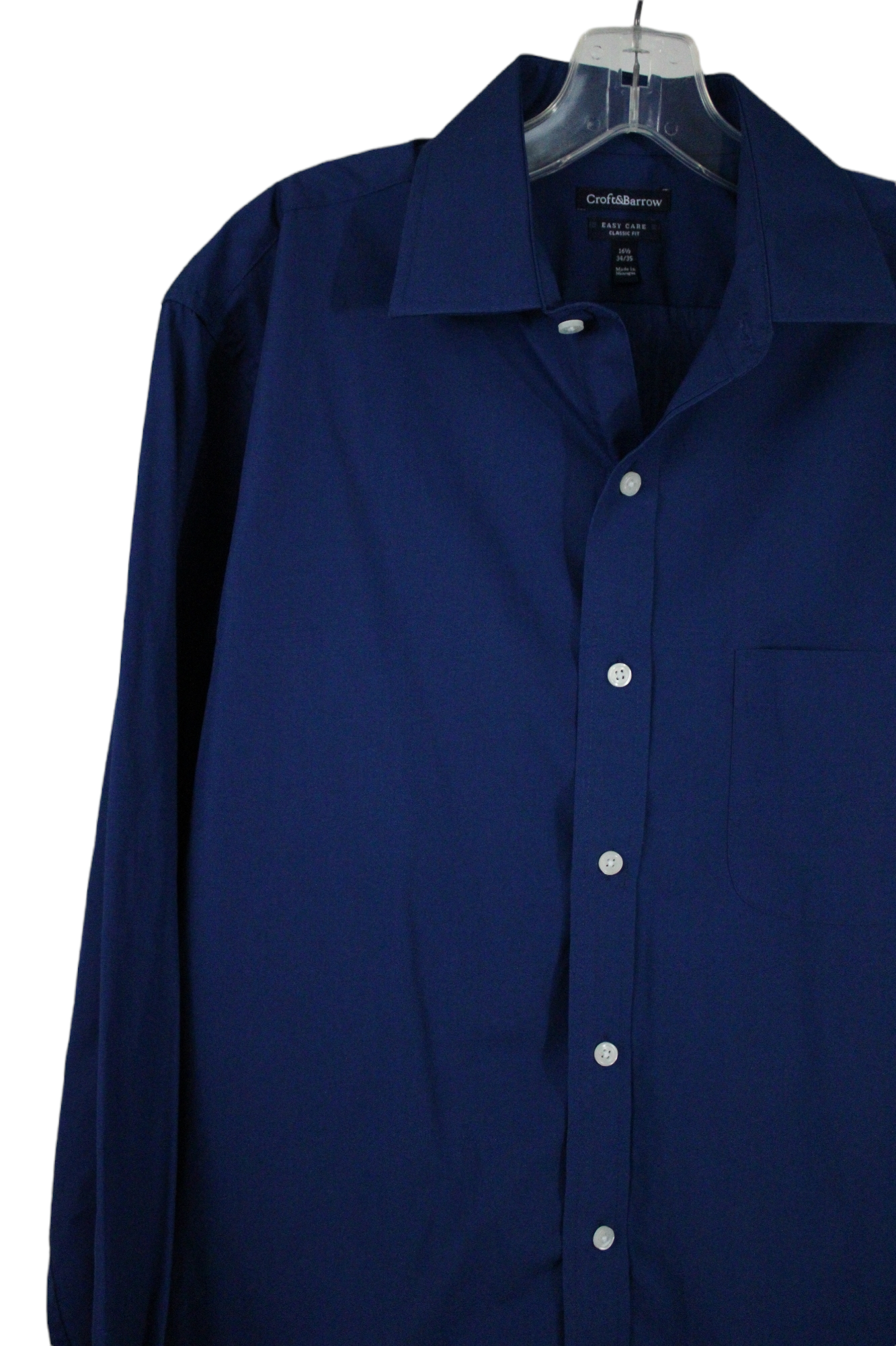 Croft & Barrow Blue Easy Care Classic Fit Shirt | 16 1/2 34/35
