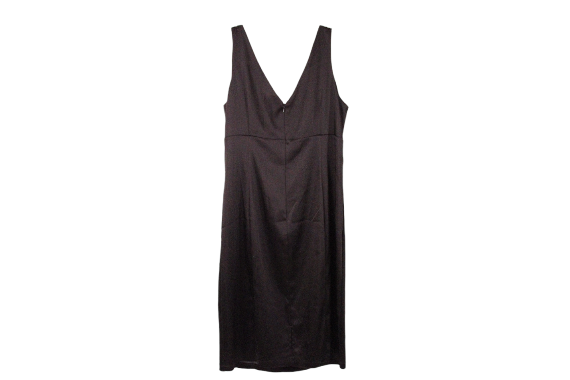 Calvin Klein Fitted Brown Satin Brown Dress | 12
