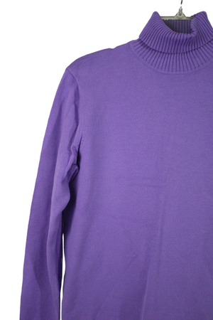 Talbots Purple Turtleneck Sweater | M Petite