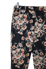 H&M Black Floral Stretch Chino Pant | 6