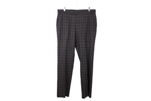 Jaymar Brown Plaid 100% Pure Wool Pant | 36X31