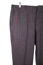 Jaymar Red Blue Gray Plaid Pure Wool Pant | 37X31