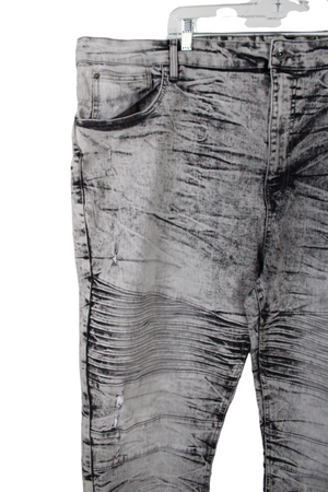 South Pole Stretch Gray Wash Stacked Jeans | 52