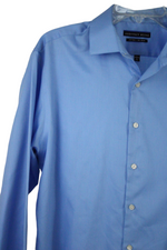 Geoffrey Benne Fitted Blue Long Sleeved Button Down | 16 1/2 32/33
