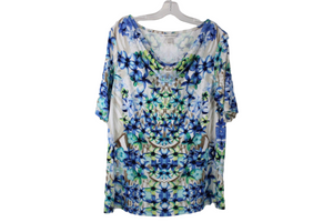 Christopher & Banks Blue Floral Top | L