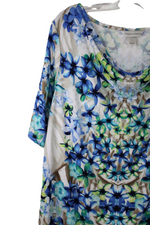 Christopher & Banks Blue Floral Top | L
