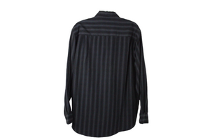 Haggar Luxury Microfiber Black Gray Shirt | XL