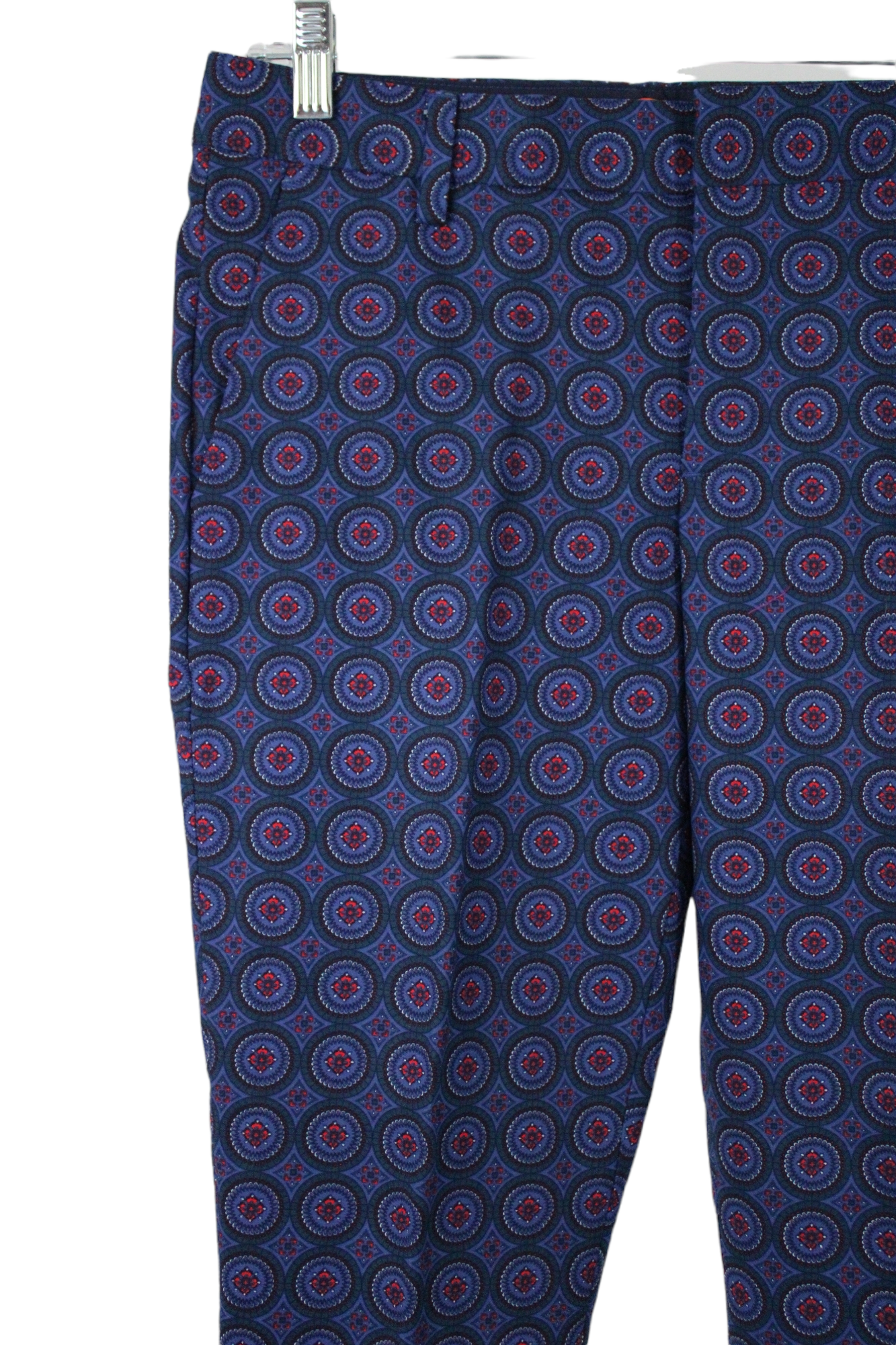 NEW Joe Fresh Slim Fit Blue Patterned Pant | 4