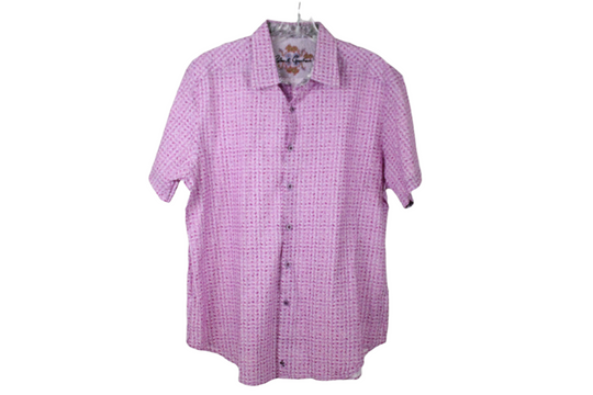 Robert Graham Pink Patterned Classic Fit Button Down Shirt | L