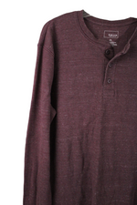 Sonoma Dusty Red Heather Long Sleeve Henley Shirt | XL